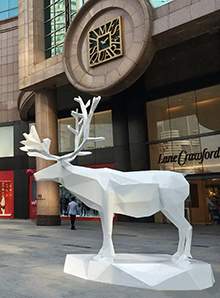 玻璃鋼雕塑玻璃鋼鹿造型玻璃鋼幾何鹿雕塑商業街雕塑造型