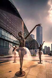 人物雕塑不銹鋼仿銅跳舞人物雕塑玻璃鋼仿銅舞者雕塑