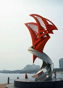 廣場雕塑不銹鋼雕塑沿海廣場精神堡壘主題性雕塑